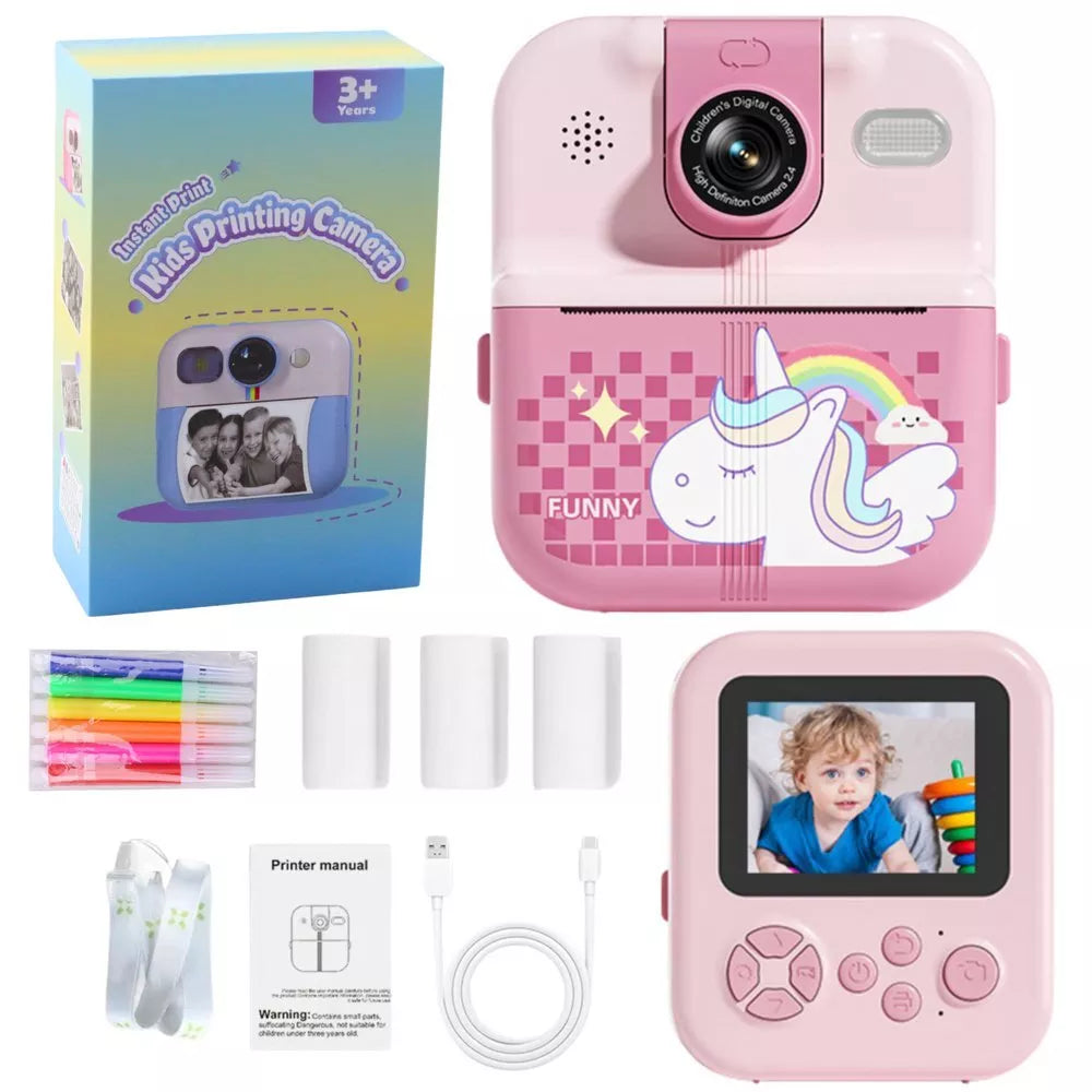 Momentinis fotoaparatas su terminiu spausdintuvu „Unicorn Pink“